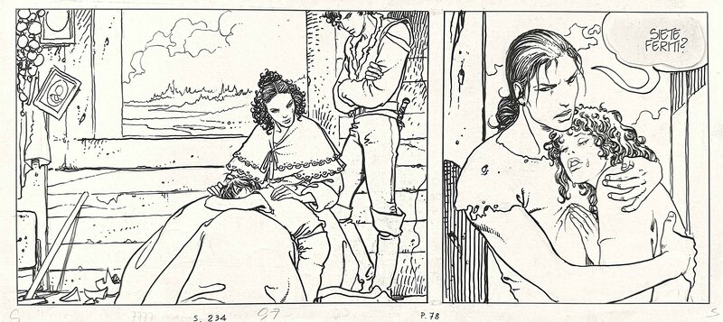 Un Été Indien par Milo Manara, Hugo Pratt - Planche originale