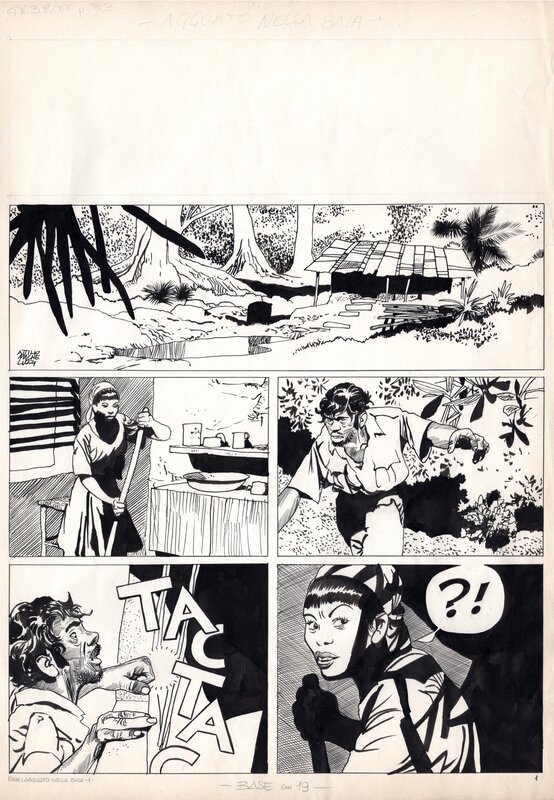 En vente - Attilio Micheluzzi, Claudio Nizzi, Capitan Erik [Agguato nella baia] - Planche originale
