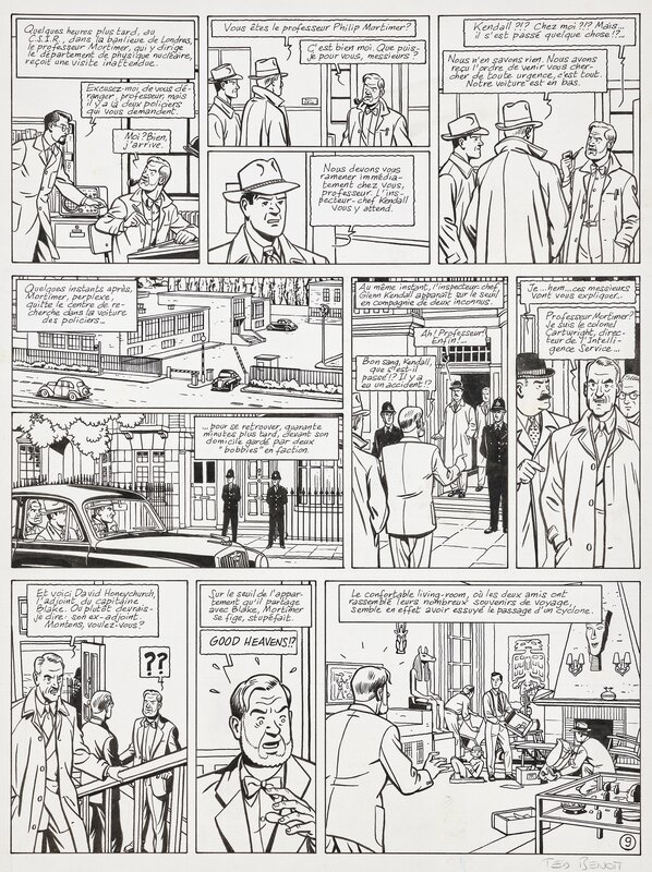 Ted Benoit, Jean Van Hamme, Blake et Mortimer - L'affaire Francis Blake - T13 p9 - Planche originale