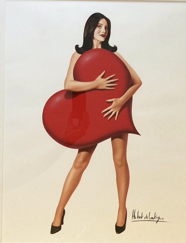 Hubert De Lartigue, St Valentin / Pin-up 03 - Original Illustration