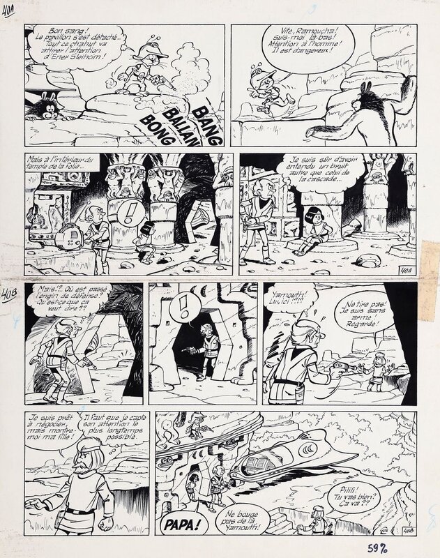 Gos, Le Scrameustache, Le Continent des deux Lunes - Planche originale