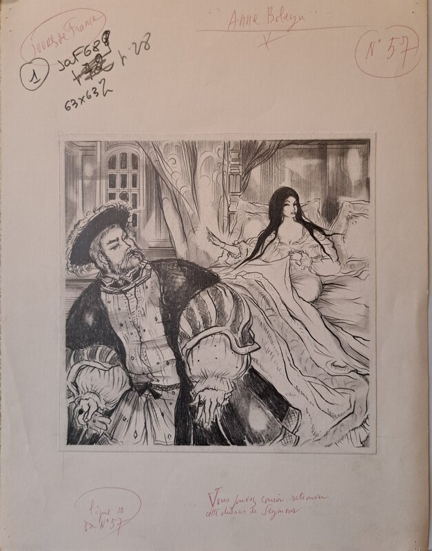 Jacques Grange, Anne Boleyn - Vous pouvez courir retrouver cette chienne de Seymour - Illustration originale