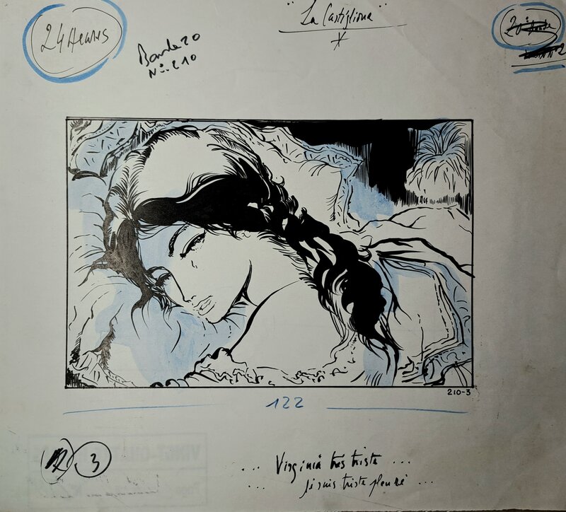 Jacques Grange, La Castiglione - Virginia, très triste - 210-3 - Illustration originale