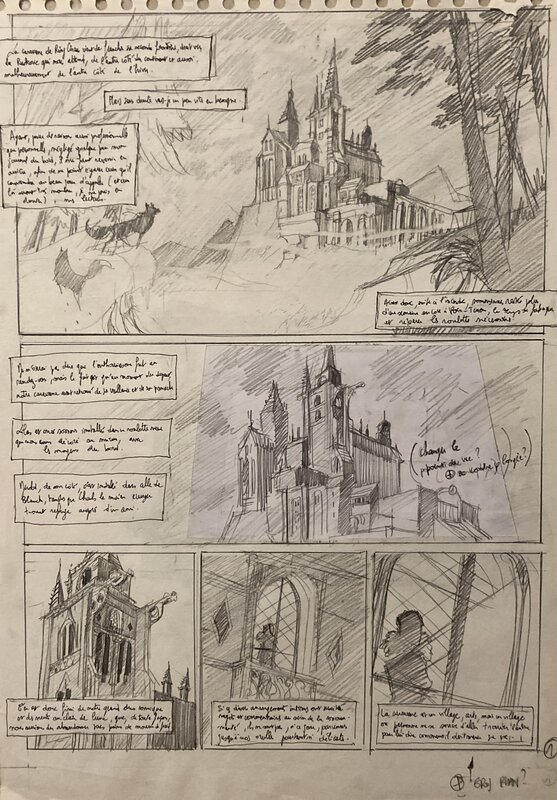 Cyril Pedrosa, Ring Circus : Tome 3 les Amants Croquis pg 1 - Planche originale