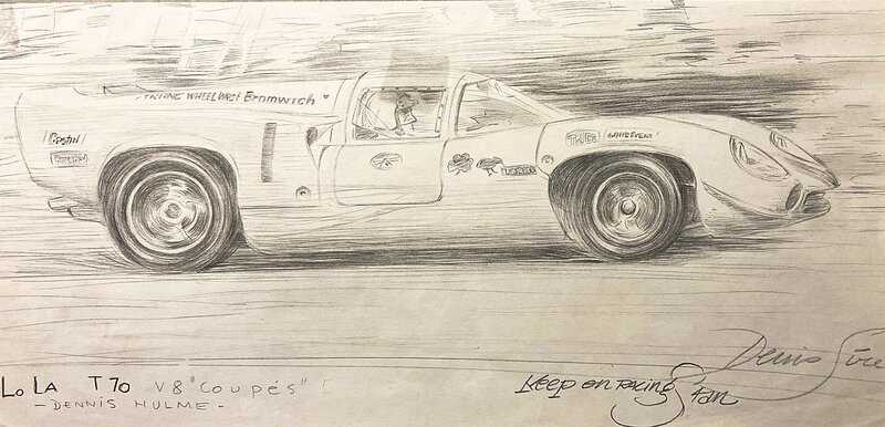 Lola T.70 1966 by Denis Sire - Original Illustration