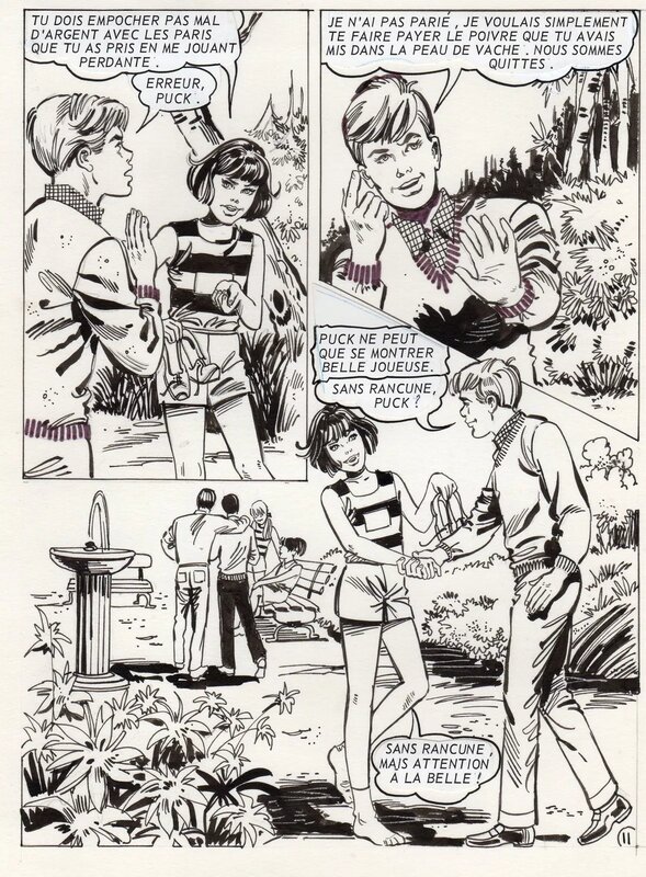 Juliana Buch, Les vacance de Puck, planche 11 - parution dans Clapotis n°40 (Aredit) - Planche originale