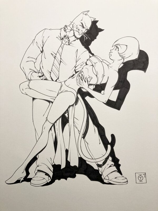 Tom Ross, Tribute to Blacksad & Sky Doll - Illustration originale