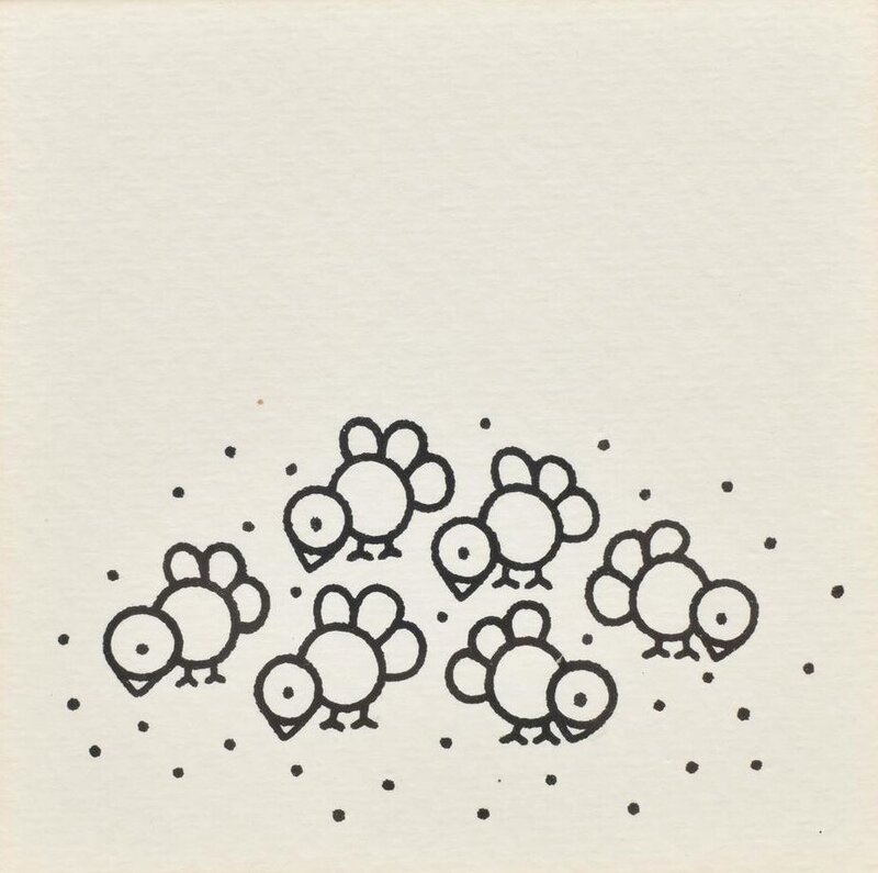 Six birds par Dick Bruna - Illustration originale