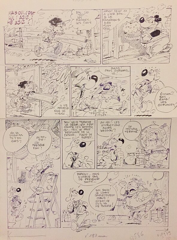 En vente - Philippe Bercovici, François Corteggiani, José Cabrero Arnal, Bercovici, Pif Gadget#979, planche n°1,nouvel an, 1988. - Planche originale