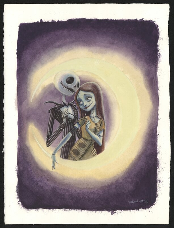 Benjamin Lacombe, Tim Burton, 2024 - Benjamin Lacombe - Monsieur Jack et Sally - Original Illustration