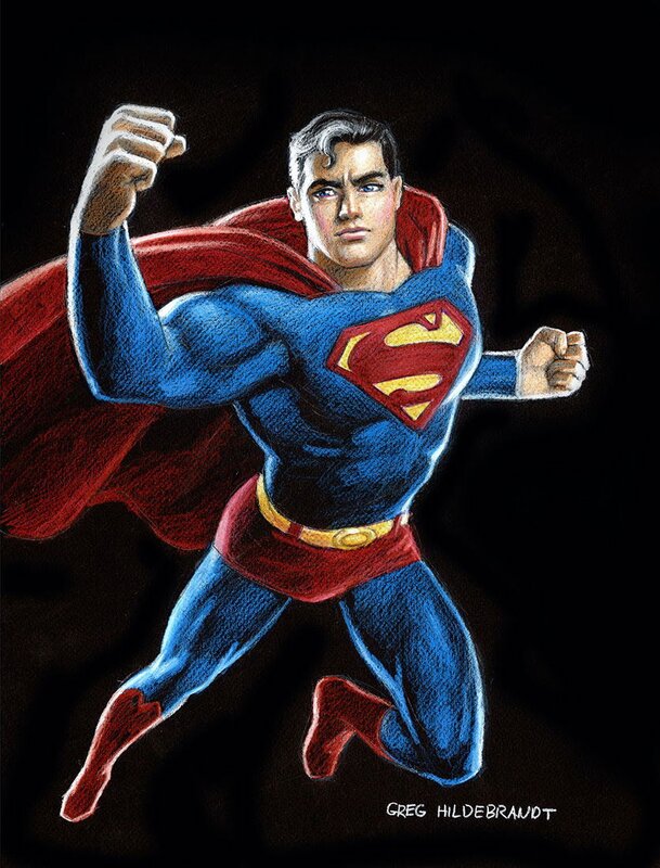 Greg Hildebrandt, Superman Black Board - DC Comics - Illustration originale