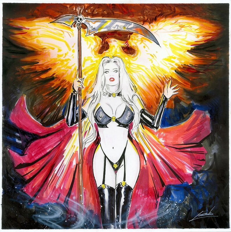 Lorenzo Sperlonga, Lady Death Devotion #1 Blaze Edition Cover Preliminary - Original art