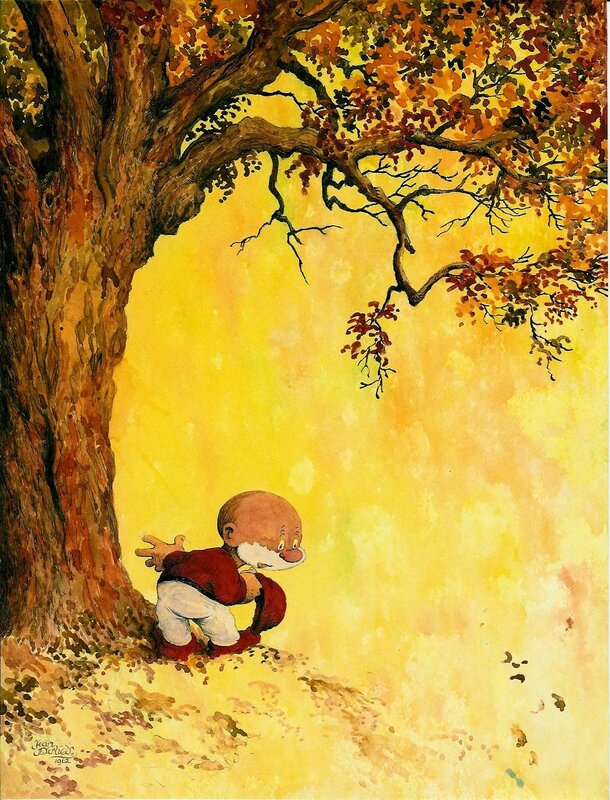 Eikelmannetjes by Jean Dulieu - Original Illustration