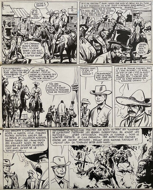 Jijé, Jacques Lob, Jerry Spring - Jerry contre le K.K.K. - Planche originale
