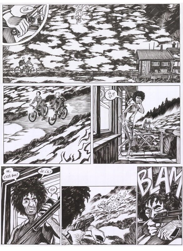 Frederik Peeters, Saint-Elme - La vache brûlée - Planche originale