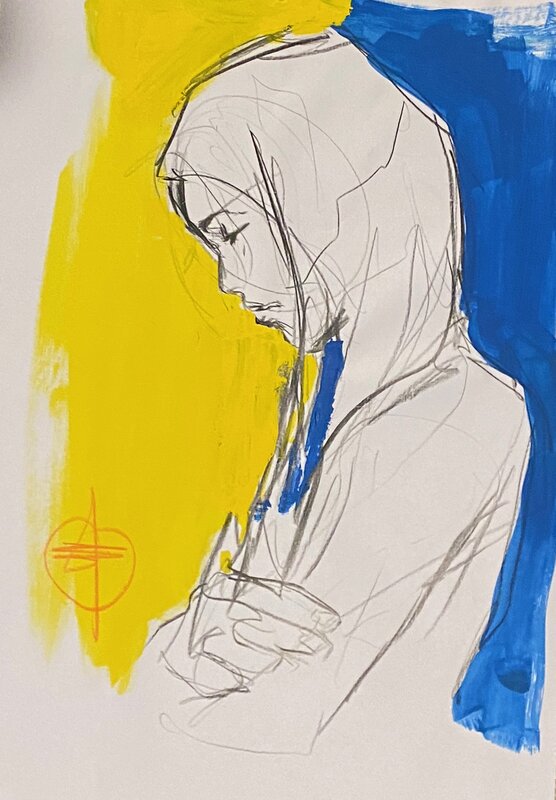 Stéphan Agosto, illustration originale, Hommage à l'Ukraine. - Original Illustration