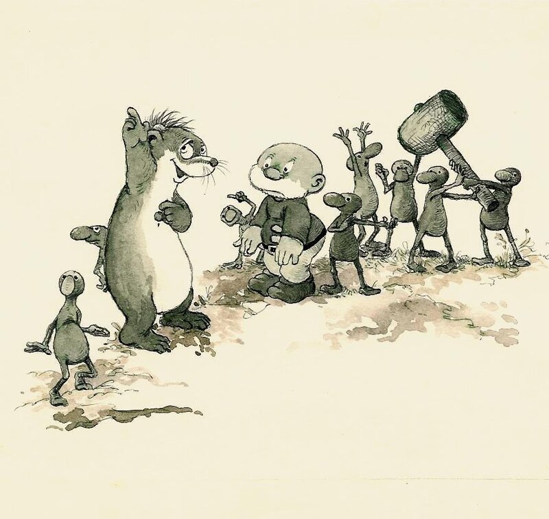 Jean Dulieu, Paulus de Boskabouter - Paulus en de Insecten - Original Illustration