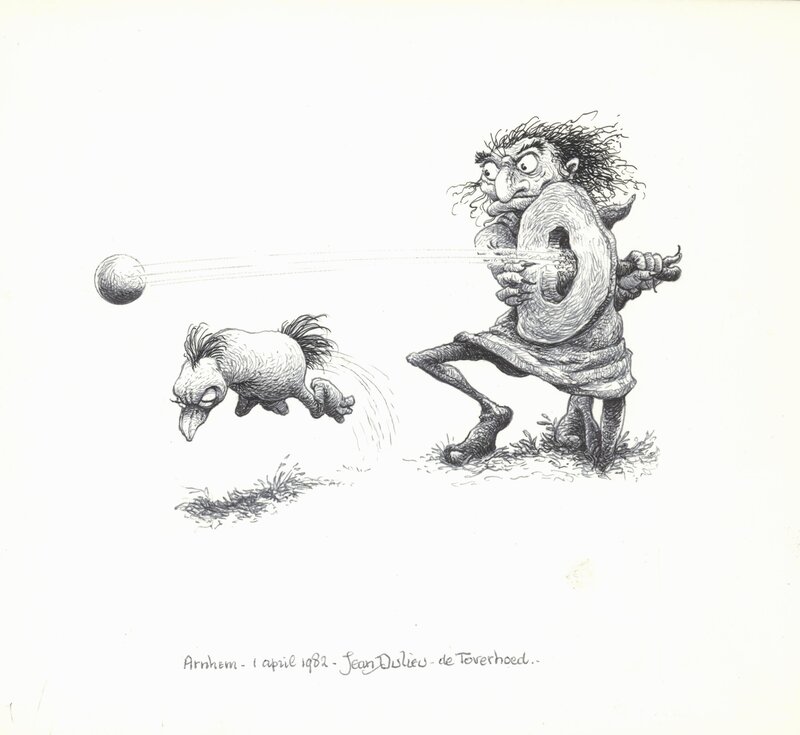 Jean Dulieu, Paulus de Boskabouter - Paulus en de Toverhoed - Original Illustration