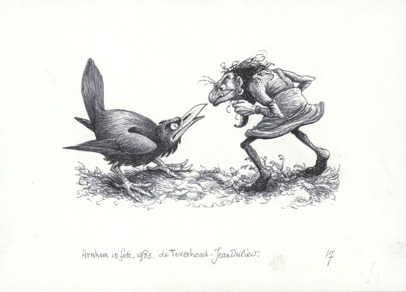 Jean Dulieu, Paulus de Boskabouter - Paulus en de Toverhoed - Original Illustration
