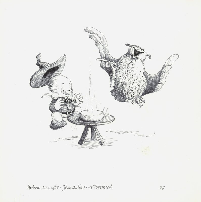 Jean Dulieu, Paulus de Boskabouter - Paulus en de Toverhoed - Original Illustration