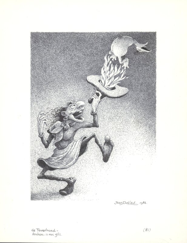 Jean Dulieu, Paulus de Boskabouter - Paulus en de Toverhoed - Original Illustration