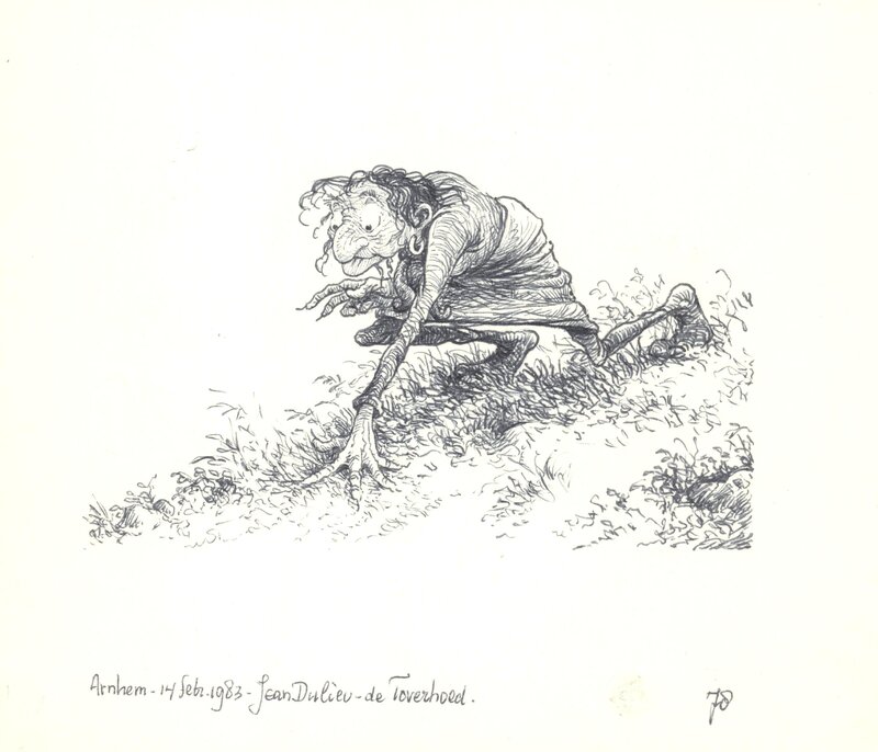 Jean Dulieu, Paulus de Boskabouter - Paulus en de Toverhoed - Original Illustration