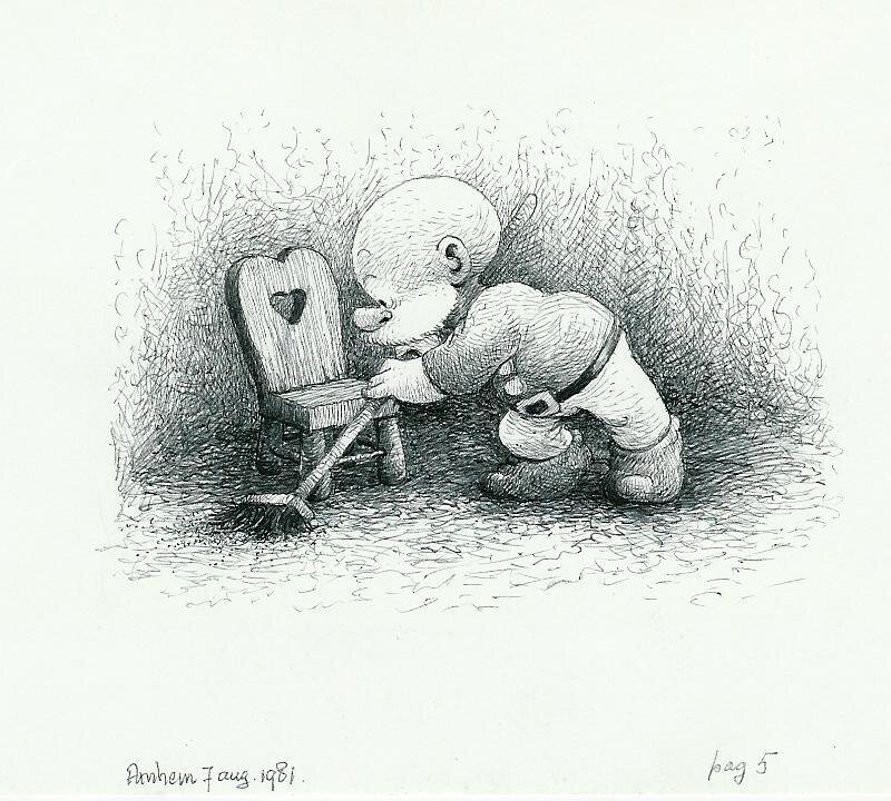 Jean Dulieu, Paulus de Boskabouter - Paulus en het Beest van Ploumanac - Original Illustration