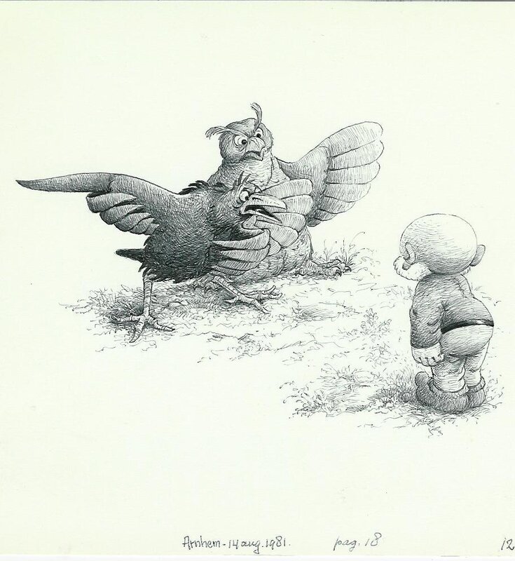 Jean Dulieu, Paulus de Boskabouter - Paulus en het Beest van Ploumanac - Original Illustration