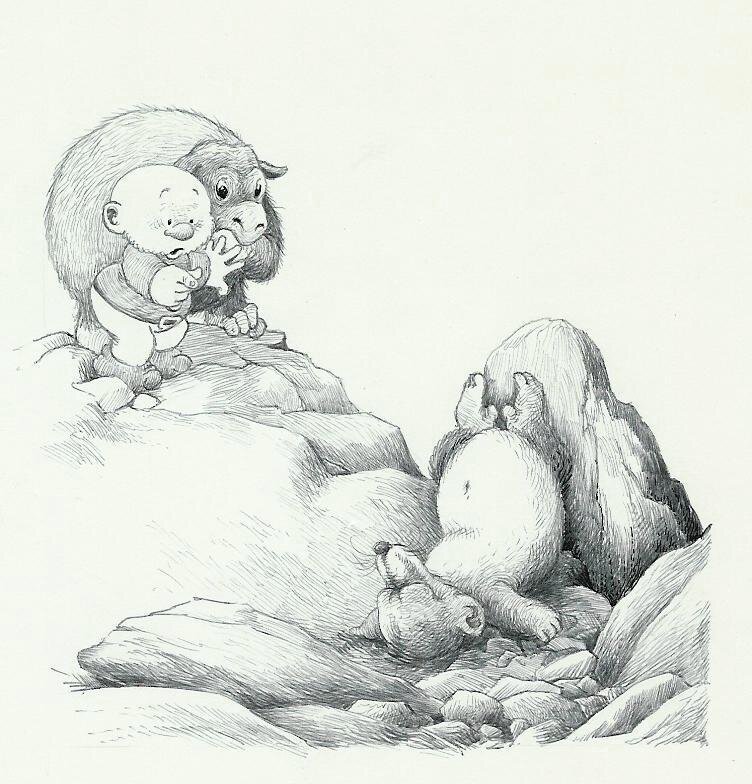 Jean Dulieu, Paulus de Boskabouter - Paulus en het Beest van Ploumanac - Original Illustration