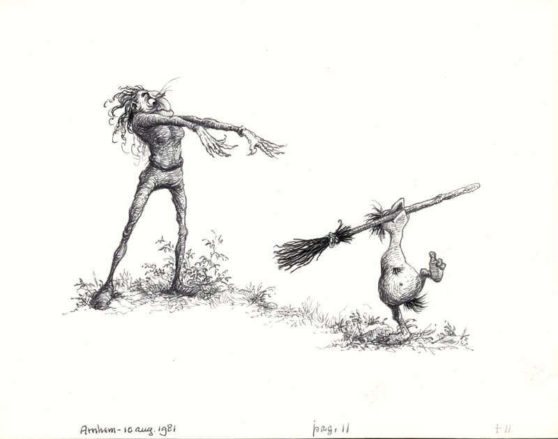 Jean Dulieu, Paulus de Boskabouter - Paulus en het Beest van Ploumanac - Original Illustration