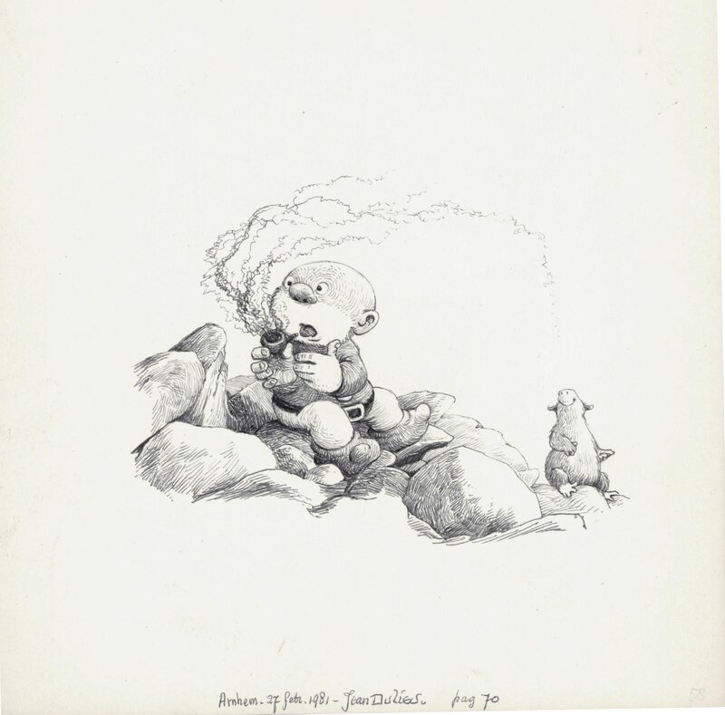 Jean Dulieu, Paulus de Boskabouter - Paulus en het Beest van Ploumanac - Original Illustration