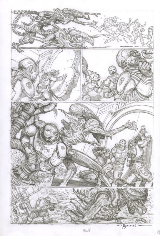Aliens Havoc page 8 par Gary Gianni - Planche originale