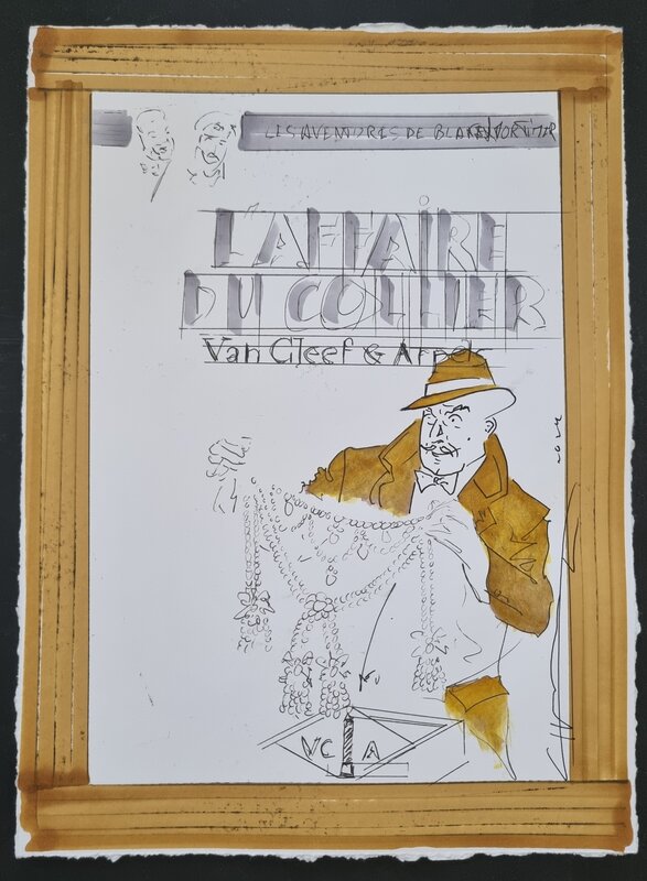 Johan Chaaz, Edgar Pierre Jacobs, Hommage à L'affaire du Collier - Blake et Mortimer - Illustration originale