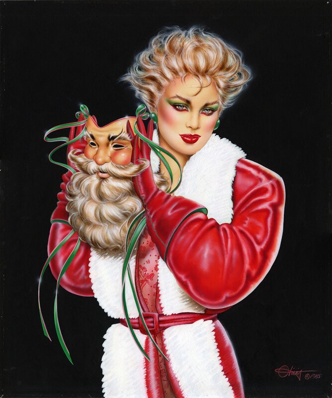 Olivia De Berardinis, Ms. Clause Heavy Metal Cover Winter Issue 1988 - Illustration originale