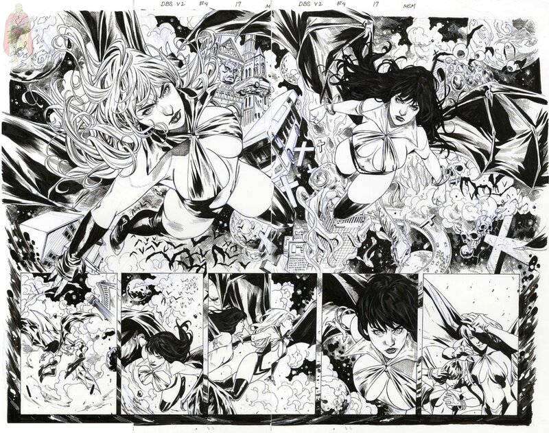Michael Sta. Maria, Draculina Blood Simple issue 4 pages 16 and 17 - (Vampirella) Dynamite® Comics - Original Illustration