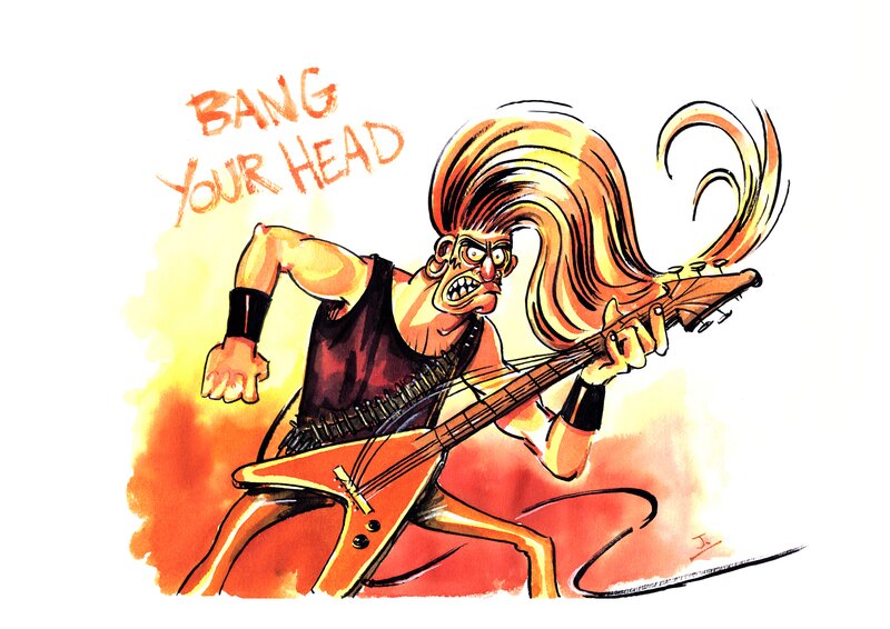 En vente - Bang your head par Johann Guyot - Illustration originale