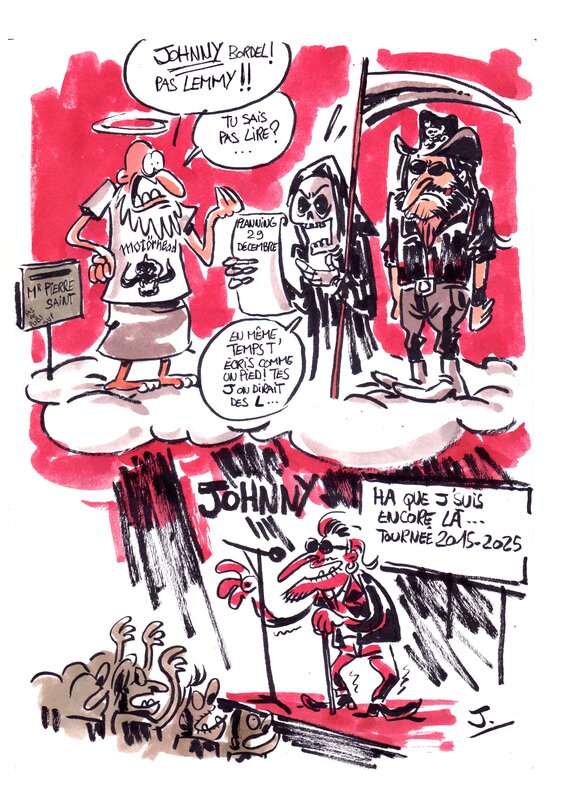 En vente - Lemmy vs johnny par Johann Guyot - Illustration originale