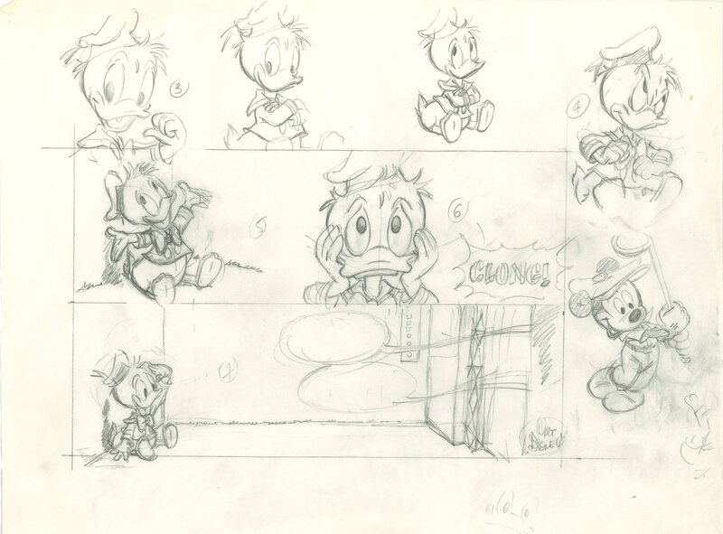 Claude Marin, Walt Disney, Bébés Disney Donald Duck - Original art