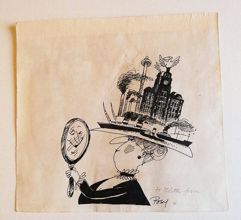 Posy Simmonds, La grande duchesse avec un chapeau aristocratique - Illustration originale