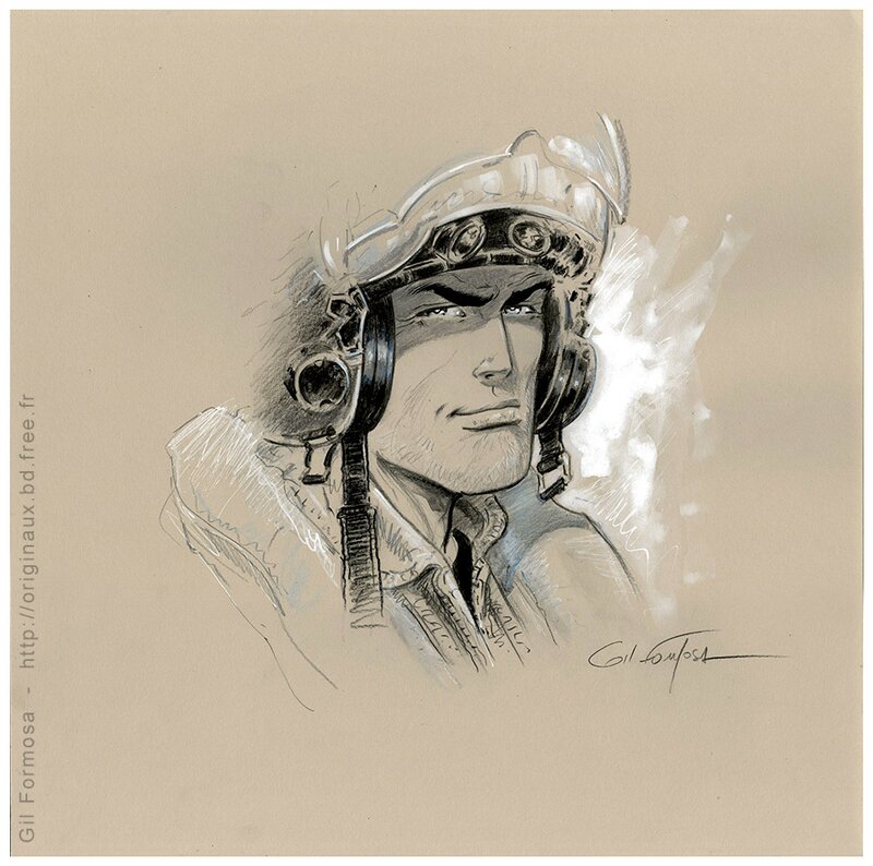 For sale - Gil Formosa, Buck DANNY F-35 HELMET - Original Illustration