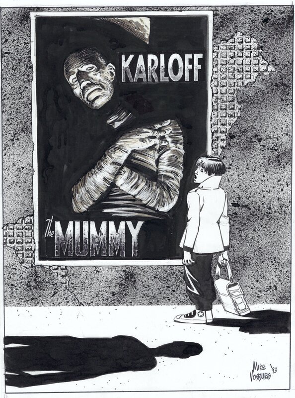 Mike Vosburg, Offcastes #3 p. 30 Promo Karloff Universal Monsters The Mummy -VOZ - Œuvre originale