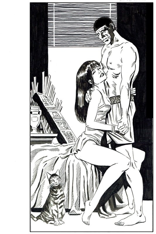 Mike Vosburg, The Mad Mummy #12, p. 1. Title Splash Page - Œuvre originale