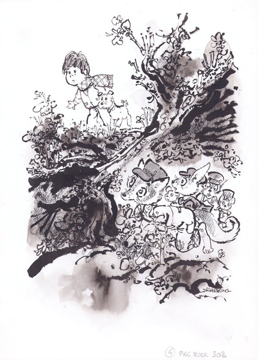 Jan Wesseling | 1976 | Valko Vos en zijn vrienden p107 - Illustration originale