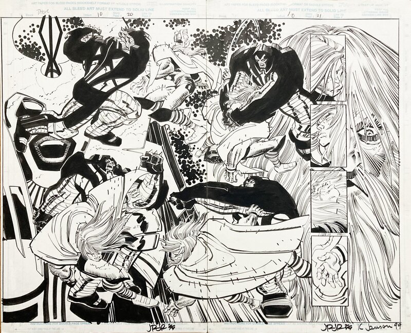 En vente - John Romita Jr., Dan Jurgens, Klaus Janson, Thor - The Dark Wars III - Planche originale