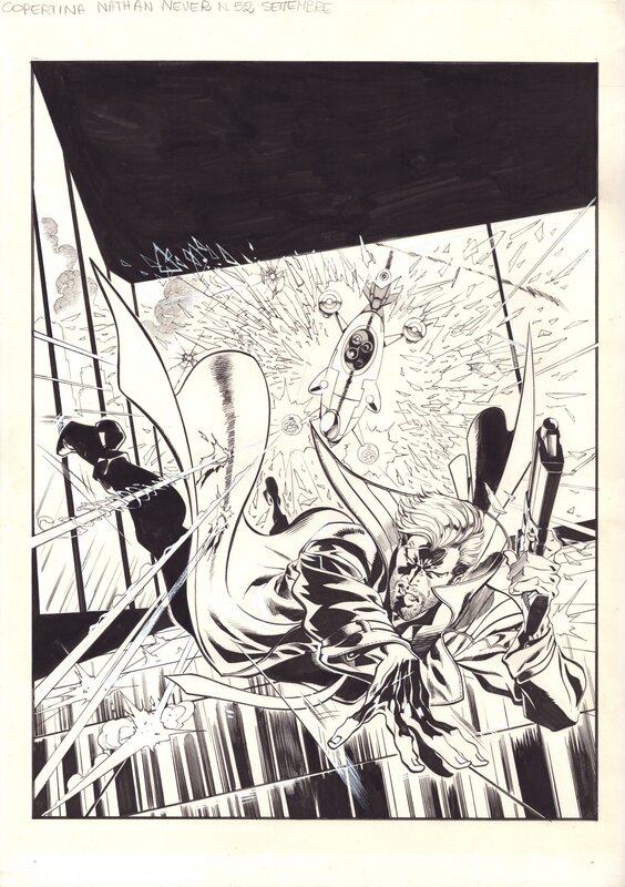 En vente - Claudio Castellini, Nathan Never #52 [Bersaglio umano] couverture - Couverture originale