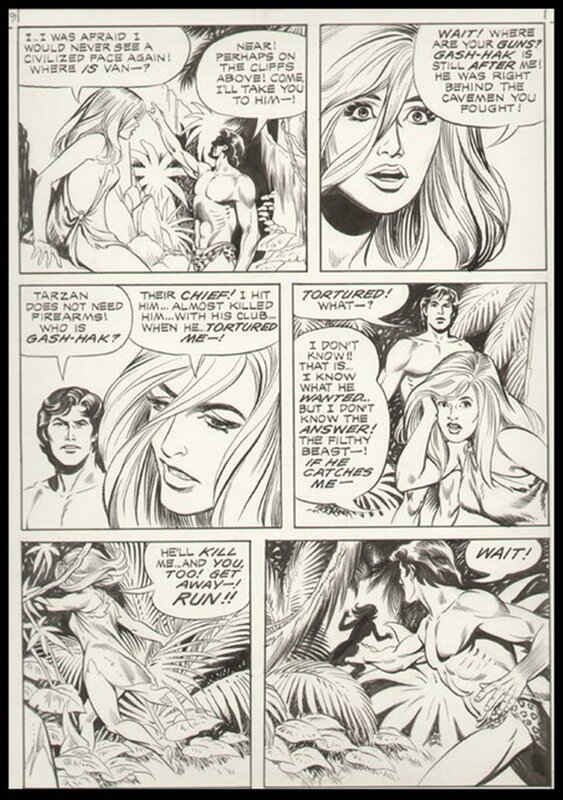 Russell Manning, Russ Manning, TARZAN  l'Ile hors du Temps - Planche originale