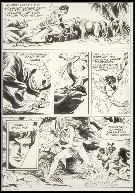 Russell Manning, Russ Manning, TARZAN  l'Ile hors du Temps - Planche originale