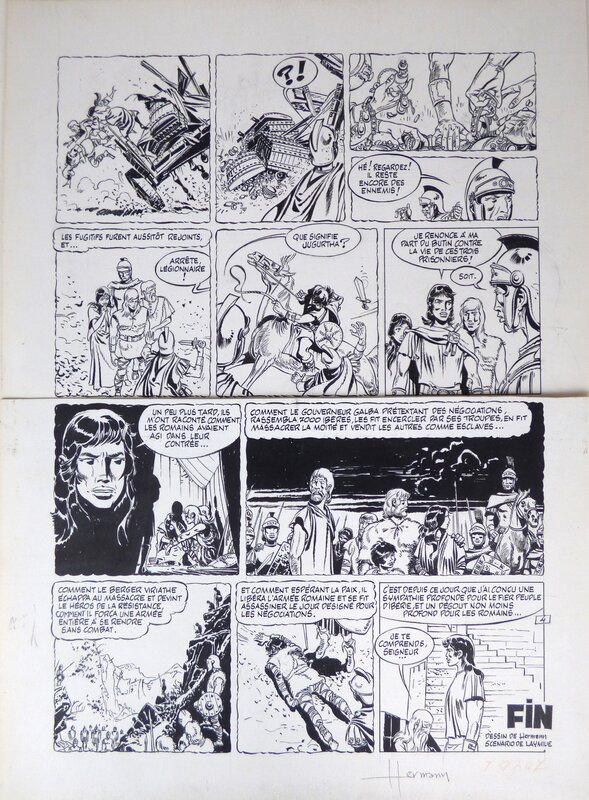 Hermann, Jean-Luc Vernal, Jugutha - Le lionceau des sables - Planche originale