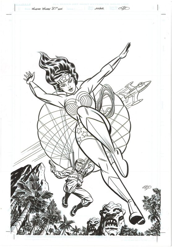 En vente - Michael Cho, Wonder Woman 80th Anniversary Cover (Large Art) - Couverture originale