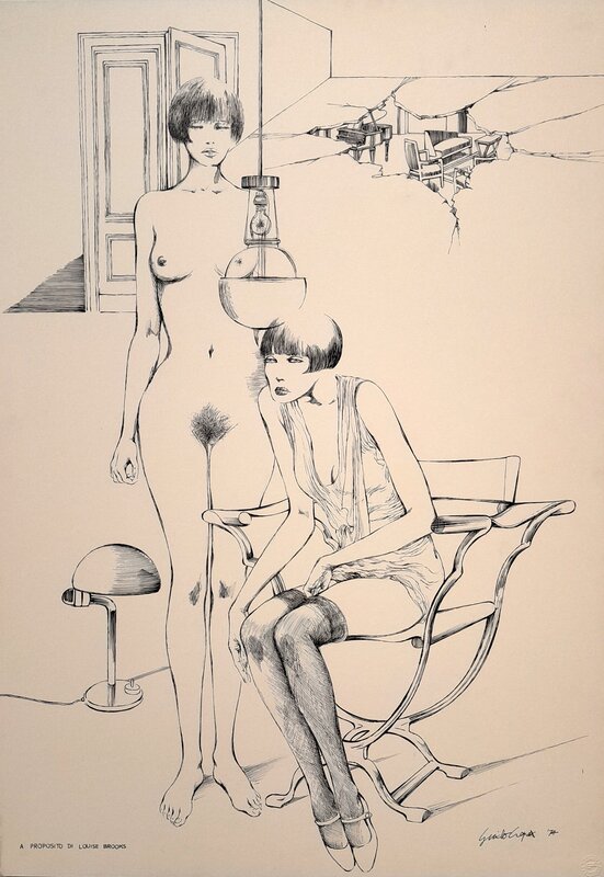 En vente - Guido Crepax, A proposito di Louise Brooks - Illustration originale